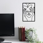 Панно настенное металл «Абстракция. Девушка с бабочкой», декор, чёрное, 30×45 см - Фото 1