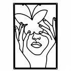 Панно настенное металл «Абстракция. Девушка с бабочкой», декор, чёрное, 30×45 см - Фото 2