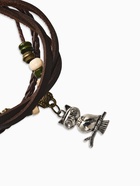 Браслет кожа «Хиппи» совунья, чёрный в серебре, L=22.5 см - Фото 2