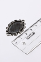 Рамка с сеттингом A3810-2, площадка 18×25 мм, цвет чернёное серебро 9911336