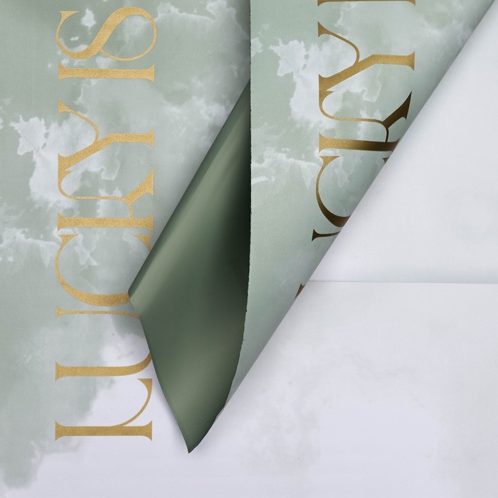 Пленка для цветов матовая, «Акварель», 57×57 см, зелёный - Фото 1