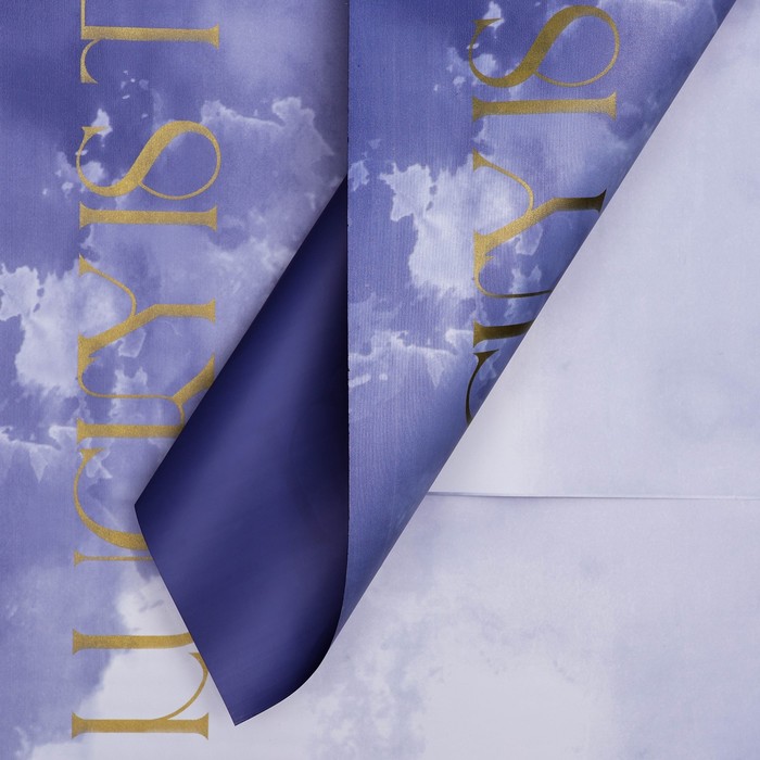 Пленка для цветов матовая, «Акварель», 57×57 см, синий - Фото 1