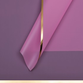 Пленка для цветов матовая, "С золотым тиснением", 57х57 см, розовая