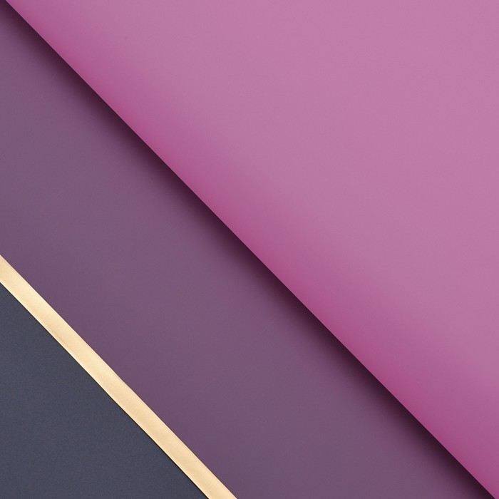Пленка для цветов матовая, "С золотым тиснением", 57х57 см, розовая