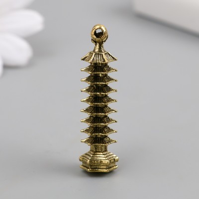 Подвеска-фигурка металл «Пагода 9 ярусов», 5×1.5×1.5 см