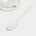 Кружка «Ягодка», 500 мл, с керамической крышкой и ложкой, стекло, прозрачная - Фото 3