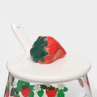 Кружка «Ягодка», 500 мл, с керамической крышкой и ложкой, стекло, прозрачная - Фото 7