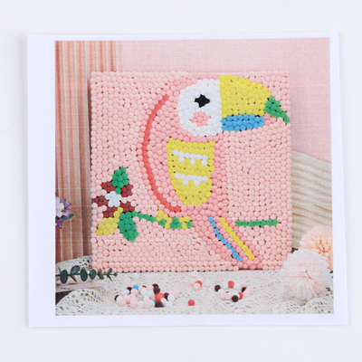 Аппликация помпошками «Тукан», размер — 30×30 см, клей 30 мл