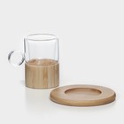 Сервиз чайный из стекла «Мадера», 12 предметов: 6 кружек 100 мл, 6 бамбуковых подставок d=11 см - Фото 3