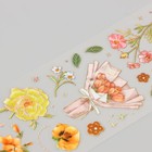 Наклейки PVC "Солнечные цветы" набор 3 листа золотое тиснение 6х18 см - фото 23291220