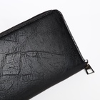 Портмоне мужское на молнии, отдел для купюр, для карт, для монет, чёрное - Фото 3