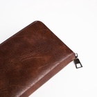 Портмоне мужское на молнии, отдел для купюр, для карт, для монет, коричневое - Фото 3