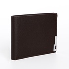 Портмоне мужское без застёжки, отдел для карт, для купюр, цвет коричневый - Фото 5