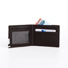 Портмоне мужское без застёжки, отдел для карт, для купюр, цвет коричневый - Фото 2