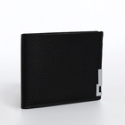 Портмоне мужское без застёжки, отдел для карт, для купюр, цвет чёрный - Фото 6