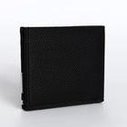 Портмоне мужское без застёжки, отдел для карт, для купюр, цвет чёрный - Фото 5