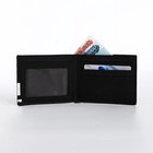 Портмоне мужское без застёжки, отдел для карт, для купюр, цвет чёрный - Фото 2