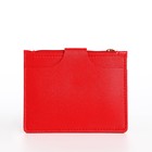 Картхолдер с монетницей на молнии, цвет красный - Фото 5