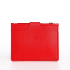 Картхолдер с монетницей на молнии, цвет красный - Фото 4