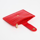 Картхолдер с монетницей на молнии, цвет красный - Фото 3