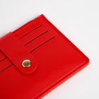 Картхолдер с монетницей на молнии, цвет красный - Фото 3