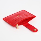 Картхолдер с монетницей на молнии, цвет красный - Фото 2