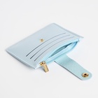 Картхолдер с монетницей на молнии, цвет голубой - Фото 2