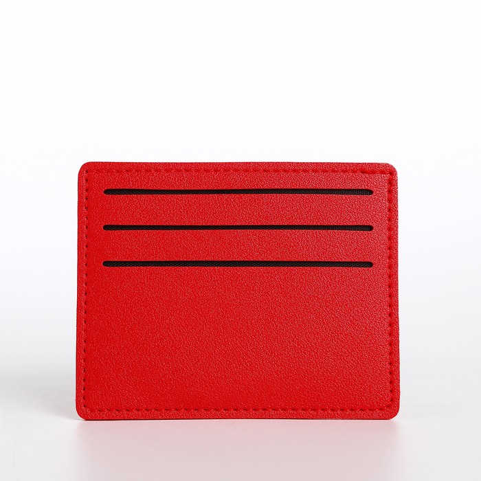 Картхолдер, на 6 карт, отделение для купюр, красный - Фото 1