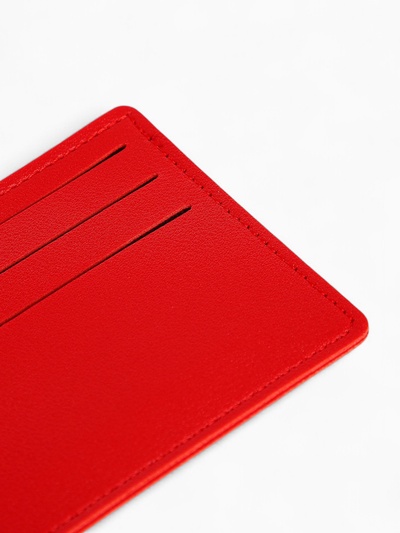 Картхолдер, на 6 карт, отделение для купюр, красный