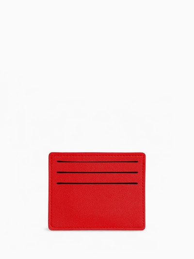 Картхолдер, на 6 карт, отделение для купюр, красный