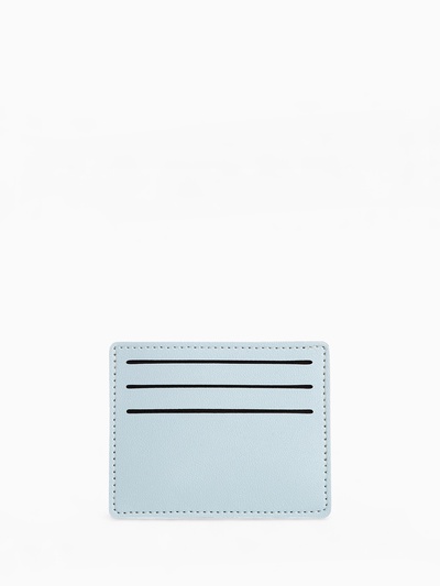 Картхолдер, на 6 карт, отделение для купюр, голубой