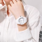 Часы наручные женские, d-4,5см, ремешок силикон, белые - фото 287925743