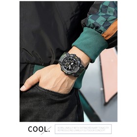 Часы наручные электронные, будильник, d=5.6 см, ремешок l-25.5 см, 5 ATM