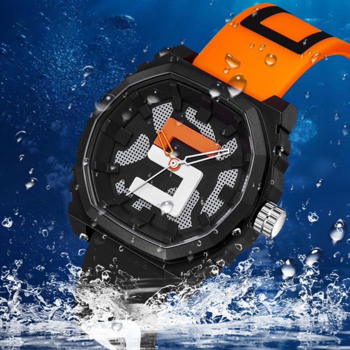 Часы наручные, кварцевые, водонепроницаемые, d=4.6 см, ремешок силикон - Фото 1