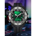 Часы наручные электронные, d-5.3,  будильник, календарь подсвтека, ремешок силикон, черные - фото 23247673