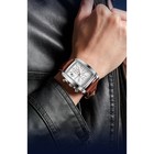 Часы наручные, d-4см, календарь, водонепроницаемые, светящиеся, ремешок кожа - фото 23247716