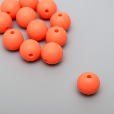 Бусина силикон "Круглая" оранжевая зефирная d=1,2 см