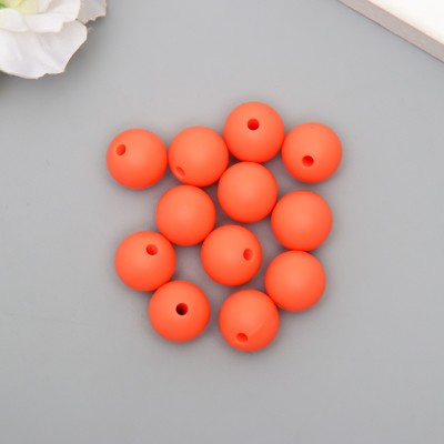 Бусина силикон «Круглая», оранжевая зефирная, d=1.2 см