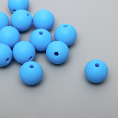 Бусина силикон "Круглая" королевский синий d=1,2 см