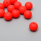 Бусина силикон "Круглая" красно-оранжевая d=1,2 см - фото 320576335