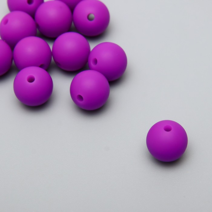 Бусина силикон "Круглая" благородный фиолет d=1,2 см - Фото 1