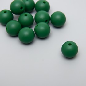 Бусина силикон "Круглая" тёмно-зеленая d=1,2 см