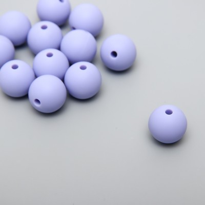 Бусина силикон "Круглая" сиренево-голубая d=1,2 см