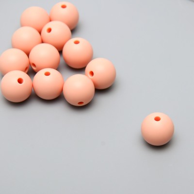 Бусина силикон "Круглая" розовый телесный d=1,2 см