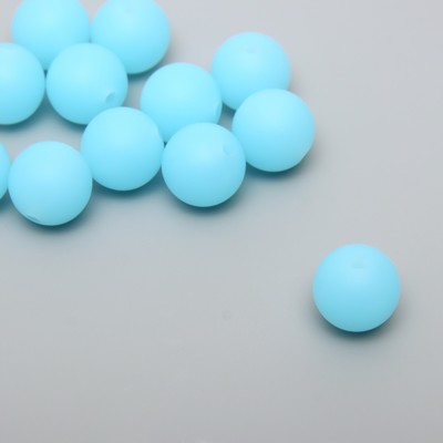 Бусина силикон "Круглая" голубой лёд d=1,2 см