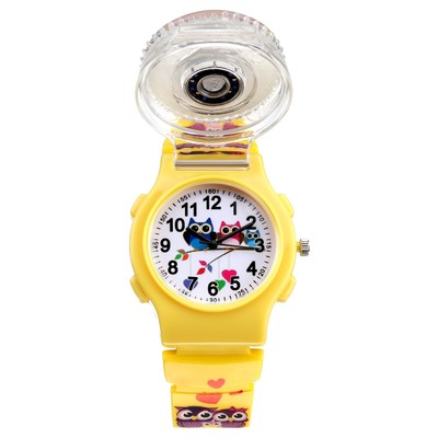 Часы наручные детские «Птички», кварцевые, d=3.5 см, ремешок силикон, l-21.5 см
