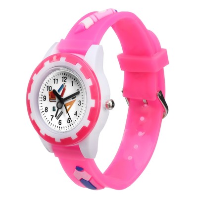 Часы наручные детские «Художник», кварцевые, d=3 см, ремешок силикон, l-20 см, розовые