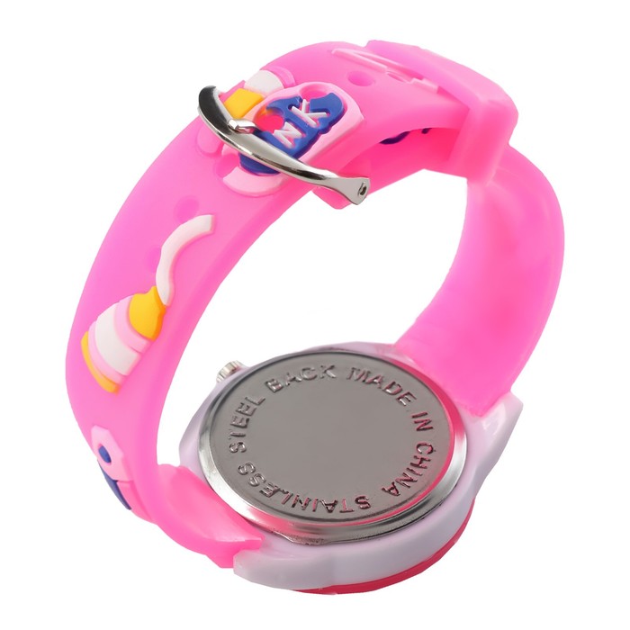 Часы наручные детские, "Художник", d-3 см, ремешок силикон l-20 см, розовые