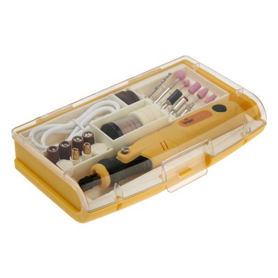 Гравер аккумуляторный ТУНДРА, 12 В, 0.7 Ач, micro-USB, 5000-15000 об/мин, 3 ск., 76 предметов.