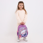 Рюкзак детский на молнии, 3 наружных кармана, цвет сиреневый - фото 11048589